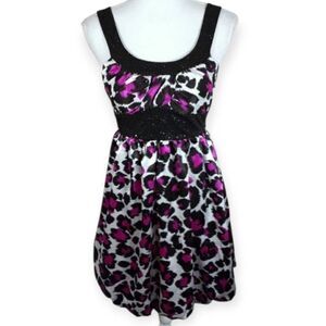 CITY TRIANGLES Y2K PURPLE LEOPARD PRINT DRESS SZ.3 EUC